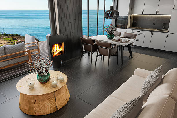 istock Elegant Seaside Dining Area in Modern Open-Plan Interior 2219544808