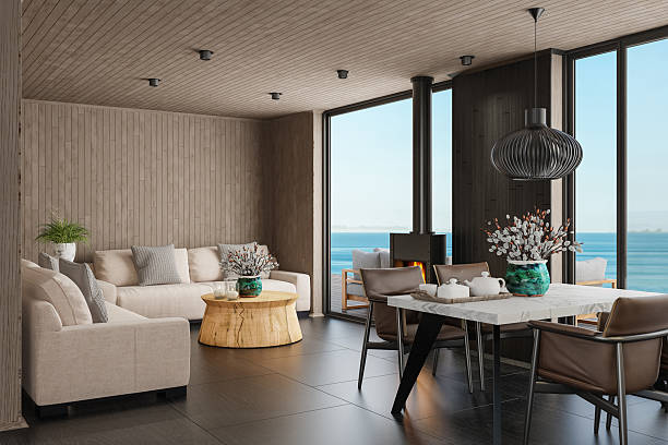 istock Elegant Seaside Dining Area in Modern Open-Plan Interior 2219544819