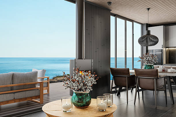 istock Elegant Seaside Dining Area in Modern Open-Plan Interior 2219544862