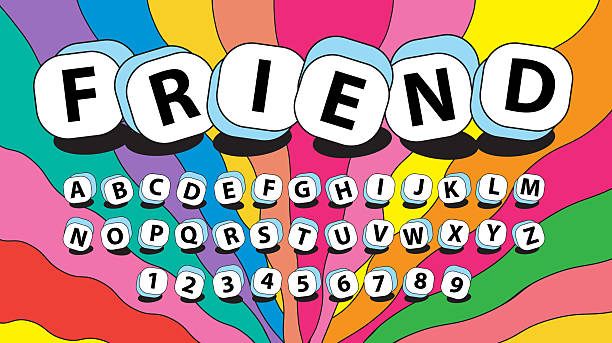 Vector illustration of a Colorful Friendship bracelet letter bead style font design alphabet includes capital letters and numbers. Individually grouped for easy editing and customization. Download features vector EPS and high resolution jpg download.