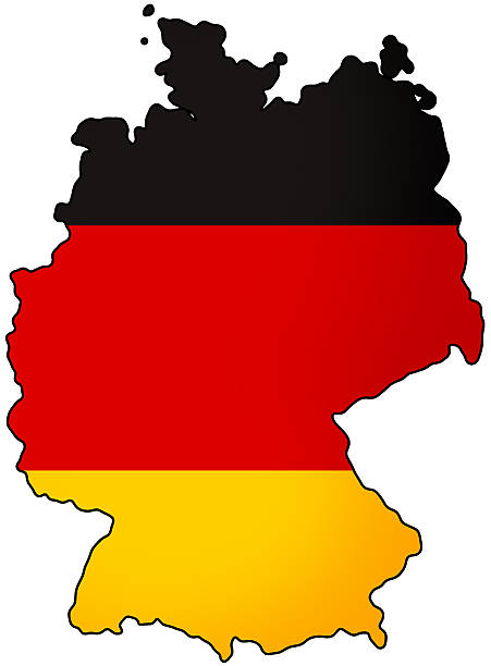 istock simplified smooth shape as the map of Germany, isolated, slight color gradation and slight deep effect through shading. dark colored bold thick outline-border 2219548567