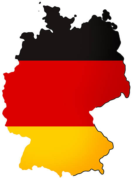 istock simplified smooth shape as the map of Germany, isolated, slight color gradation and slight deep effect through shading. white on the left and on the right dark colored bold thick outline-border 2219548569