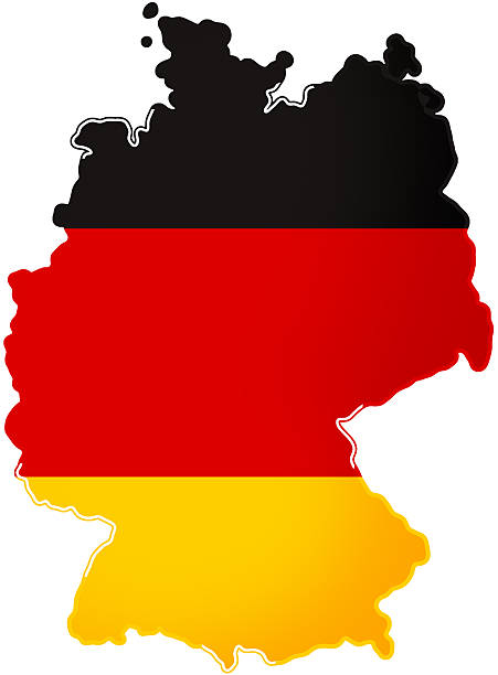 istock simplified smooth shape as the map of Germany, isolated, slight color gradation and slight deep effect through shading. white and colored bold thick outline-border 2219548578