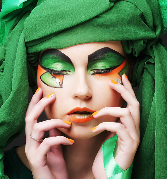 Beautiful woman with red manicure