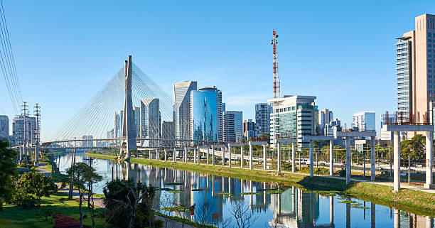 istock Urban cityscape with a cable-stayed bridge in Sao Paulo city. 2219552500