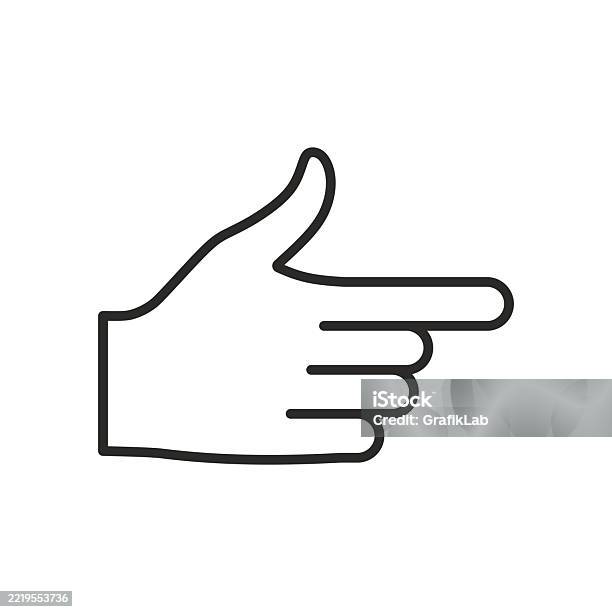 Pointing Sign Outline Simple Outline Hand Pointing Right Minimalist Style Stock Illustration ...