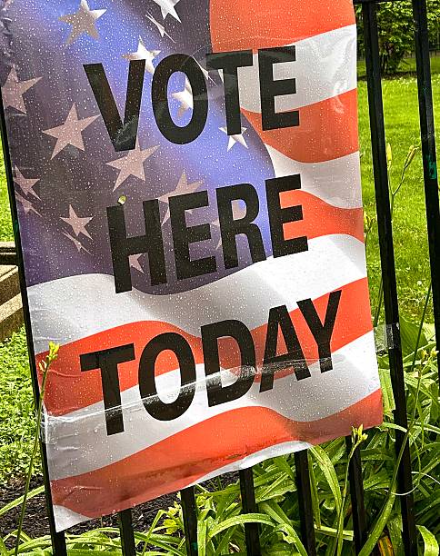 istock Voting Day Flag Sign 2219560553