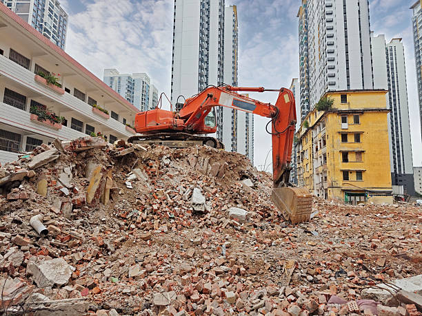 istock Heavy earth mover with blue sky in the Demolition site 2219563927