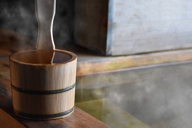 istock A wooden bath with steam rising 2219564366