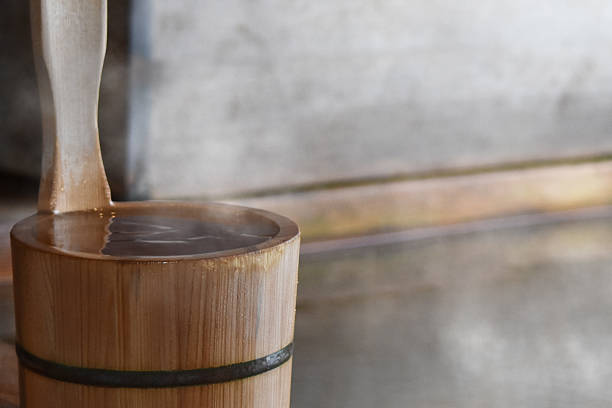 istock A wooden bath with steam rising 2219564376