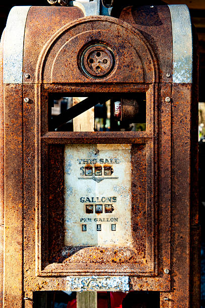 istock Face plate from an antique analog gasonline pump. 2219567185