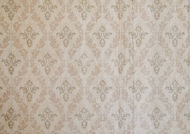 istock Old wallpaper on the wall. Old wallpaper for texture or background. 2219578360