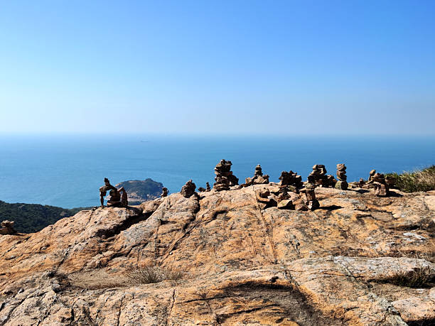 Stoen stacking on Po Toi island on the South China sea, an island in Hong Kong.
