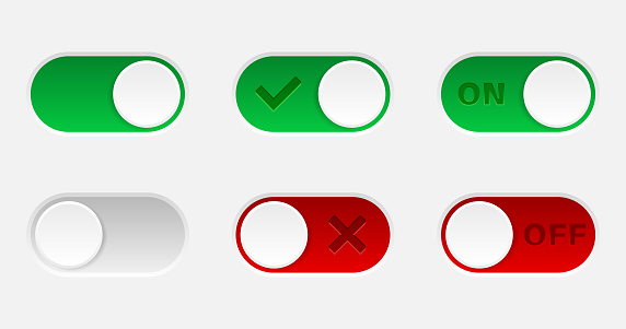 On And Off Toggle Switch Buttons Switch Toggle Buttons On Off 3d ...