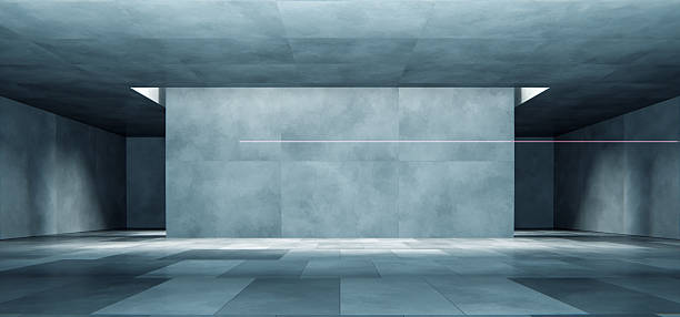 istock Abstract concrete modern room with central wall 2219592845
