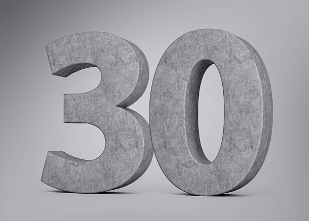 istock 3d Concrete Number Thirty 30 Digit Made Of Grey Concrete Stone On Grey Background 3d Illustration 2219596206