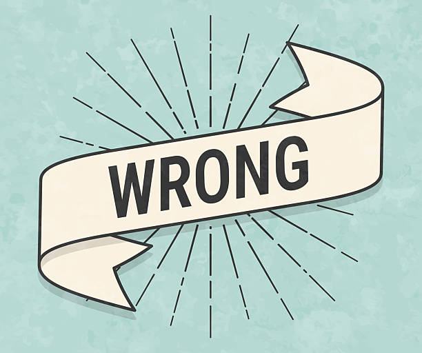 Wrong. Banner, ribbon, label in a trendy vintage style. Beautiful retro ribbon with old textured paper and sunbursts in the background. Colors used: green, blue, beige and black. The banner is beige with a black outline, the sunbursts and the text are black. The background is green-blue. Vector Illustration (EPS file, well layered and grouped). Easy to edit, manipulate, resize or colorize. Vector and Jpeg file of different sizes.