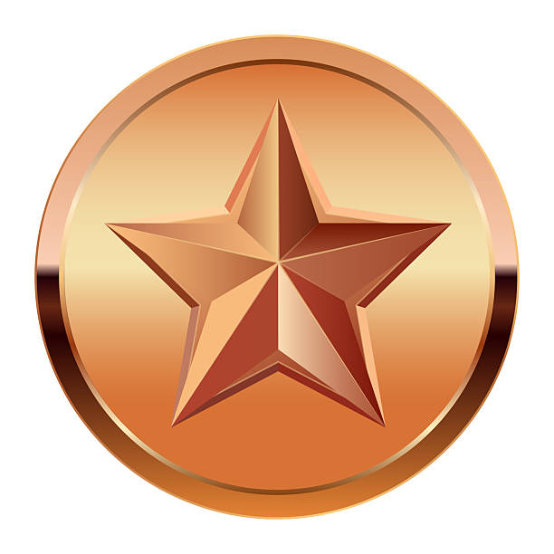 istock Bronze award medal and star for sport and games 2219606806
