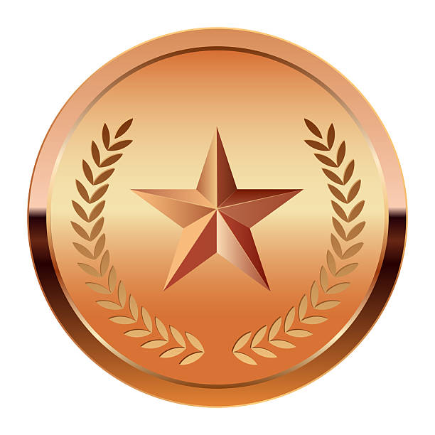 istock Bronze award medal and star for sport and games 2219606824