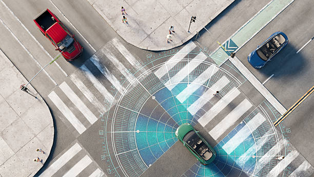 istock 3D render of conceptual urban autonomous driving 2219608787