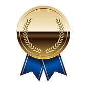 golden-glossy-mirror-medal-with-blue-rib