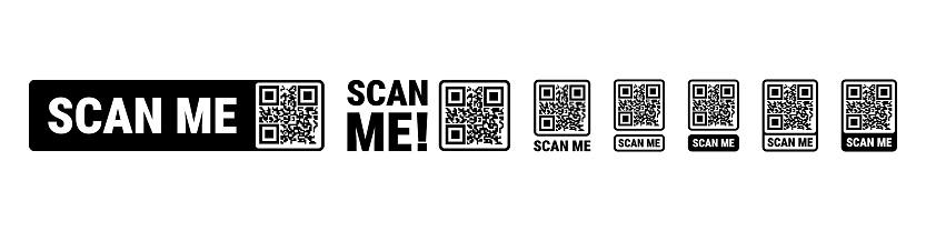 Comic Scan Me Frame Scan Me Frame Set Qr Code Mockup Mobile Payment And Identity Stock ...
