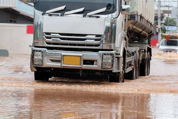 istock Floodwater with distrupting daily transportation 2219619865