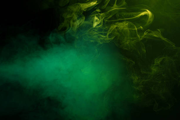 istock Blue and green steam on a black background. 2219624266