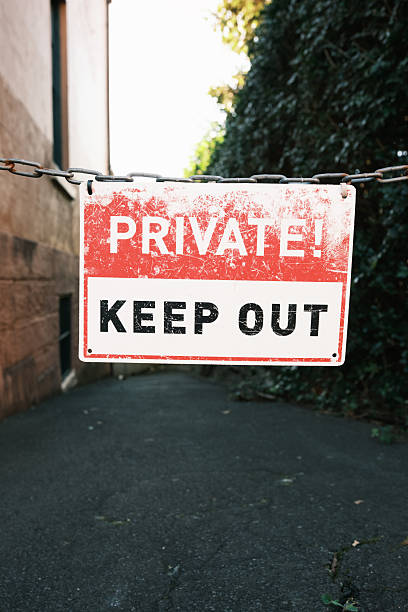 istock Old faded Private, keep out sign 2219629208