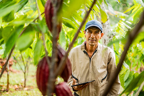 Portrait of a farmer using digital tablet for farming operations on a farm