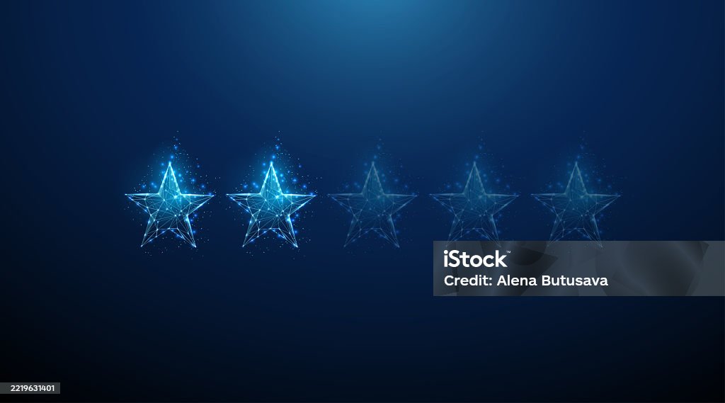 Rating Scale Blue Blue Two Stars Rating Customer Feedback Digital Review User ...