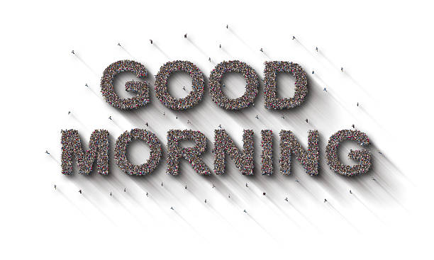 istock Large group of people forming Good Morning lettering text 2219632397