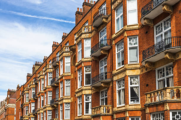 istock Classic London Architecture Featuring Red Brick Facades and Ornate Balconies 2219633518