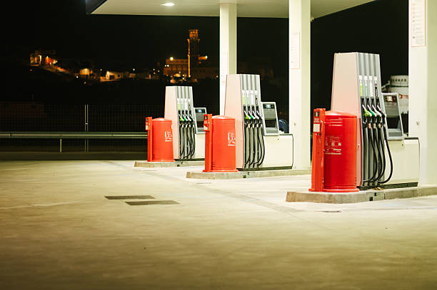 istock Gas station at night 2219634736