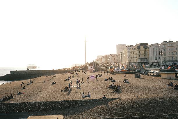 BRIGHTON, United Kingdom – May 10, 2025: Brighton Palace Pier illuminated during the Great Escape Music Festival at night.