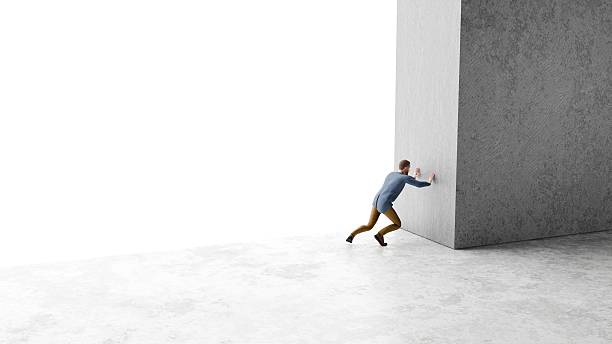 Two little men with raised hands on isolated background, human icon. 3D pkndering illustration