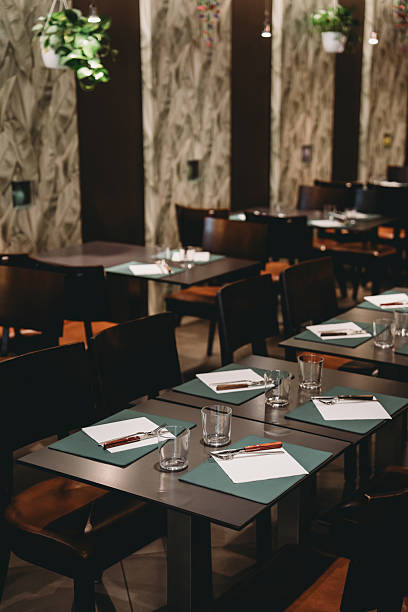 istock Modern restaurant tables ready for customers arriving 2219639903