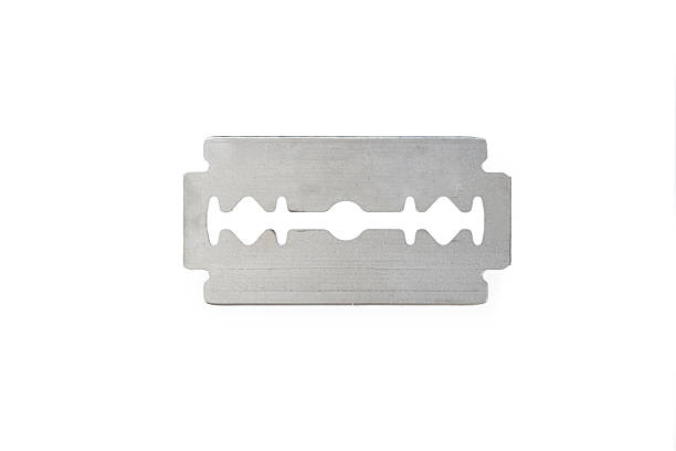 istock A razor blade isolated on a white background with copy space 2219640358