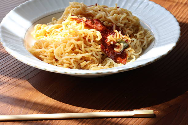 istock cooking instant noodle and beef Bresaola 2219645941