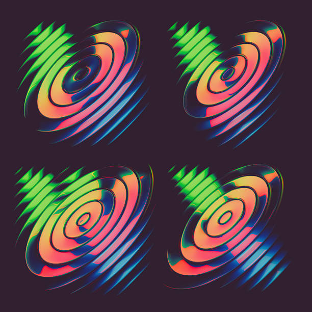 Abstract colorful font set with rainbow circles effect