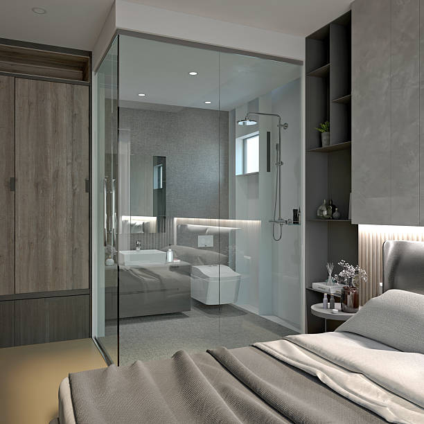 istock 3d render of modern bedroom 2219648472