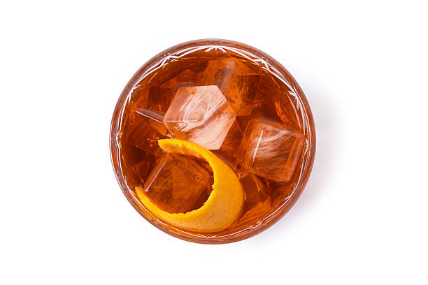 istock Americano cocktail garnished with twist orange isolated on white background 2219651774