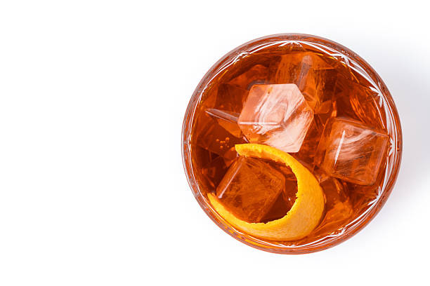 istock Americano cocktail garnished with twist orange isolated on white background 2219651877