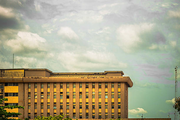 istock Generic Brutalist Building Under Moody Sky in West Africa 2219653521