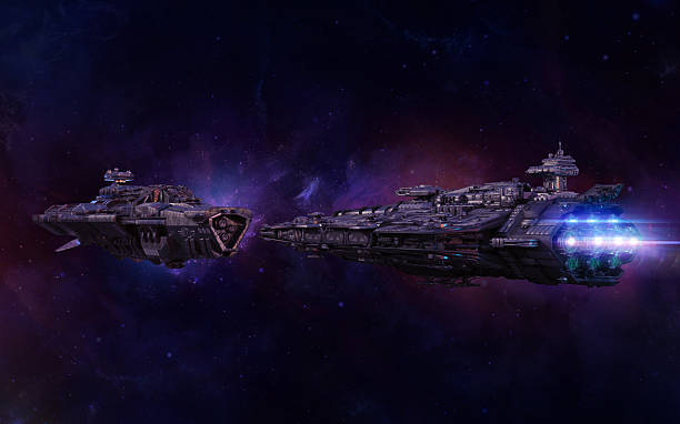 istock 3D render of futuristic spaceships, deep space 2219654858