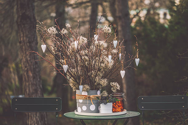 Flower arrangement in the garden