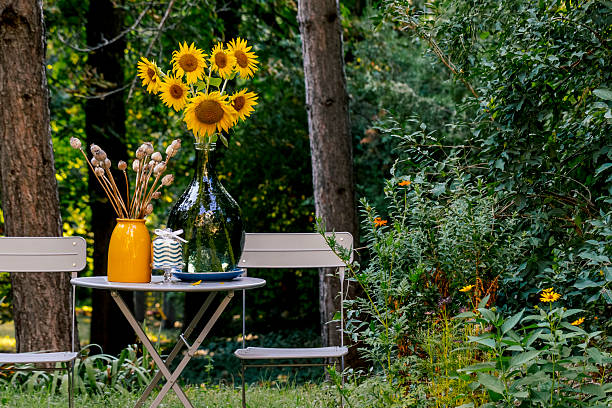 Flower arrangement in the garden