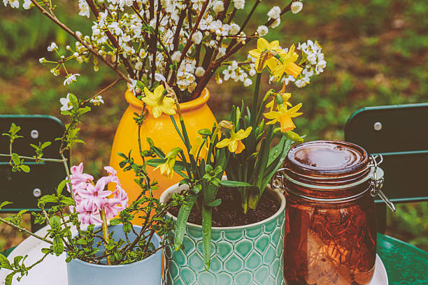Flower arrangement in the garden