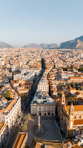 istock Via Roma and San Domenico Square, Palermo Vertical View 2219669671
