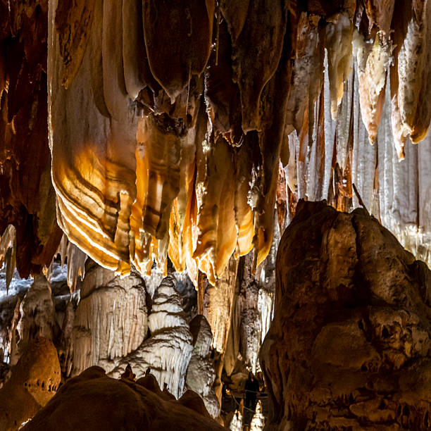 Calcite formation in the interior of an abandoned cave